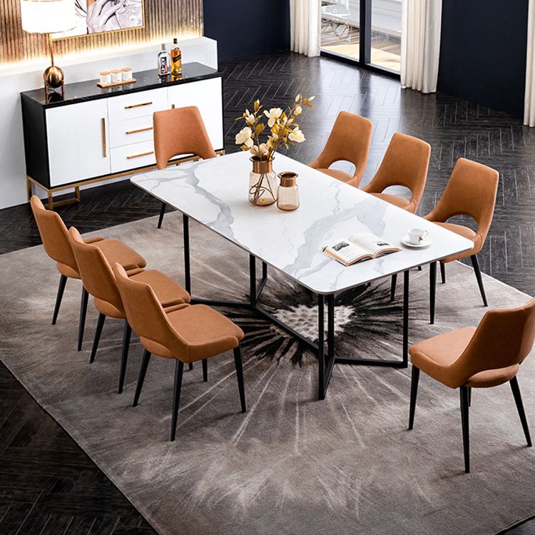 Industrial Metal Dining Room Chairs Armless Leather Dining Chairs for Restaurant Use Clearhalo ' kitchen&dining_furn' 'Dining Chairs' 'Dining Tables & Seating' 'dining_chair' 'furn' 'furn_dining_chair' 'Furniture' 'furniture_dining_chair' 'Kitchen & Dining Furniture' 'kitchen' 1200x1200_472308a5-9098-4556-8cef-7c56b1669096