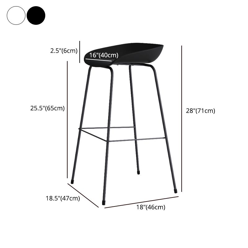 Contemporary Bar-stool Plastic Counter Bar Stool with Metal Legs for Kitchen Clearhalo 'Bar Furniture' 'Bar Stools' 'bar_stools' 'furn' 'furn_bar_stools' 'Furniture' 'furniture_bar_stools' 'Kitchen & Dining Furniture' 1200x1200_47231636-44d4-4a37-9f80-e041248c81b7