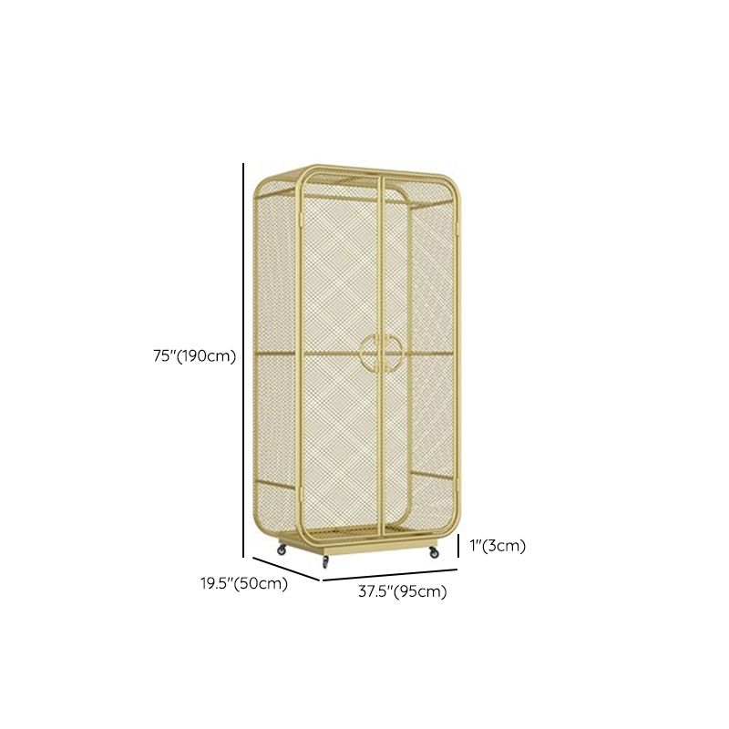 Modern Style Wardrobe Closet Metal Wardrobe Cabinet for Bedroom Clearhalo 'Armoires & Wardrobes' 'armoires_wardrobes' 'Bedroom Furniture' 'furn' 'furn_armoires_wardrobes' 'Furniture' 1200x1200_47253e07-8b26-4028-b832-2d20ddb52b8a
