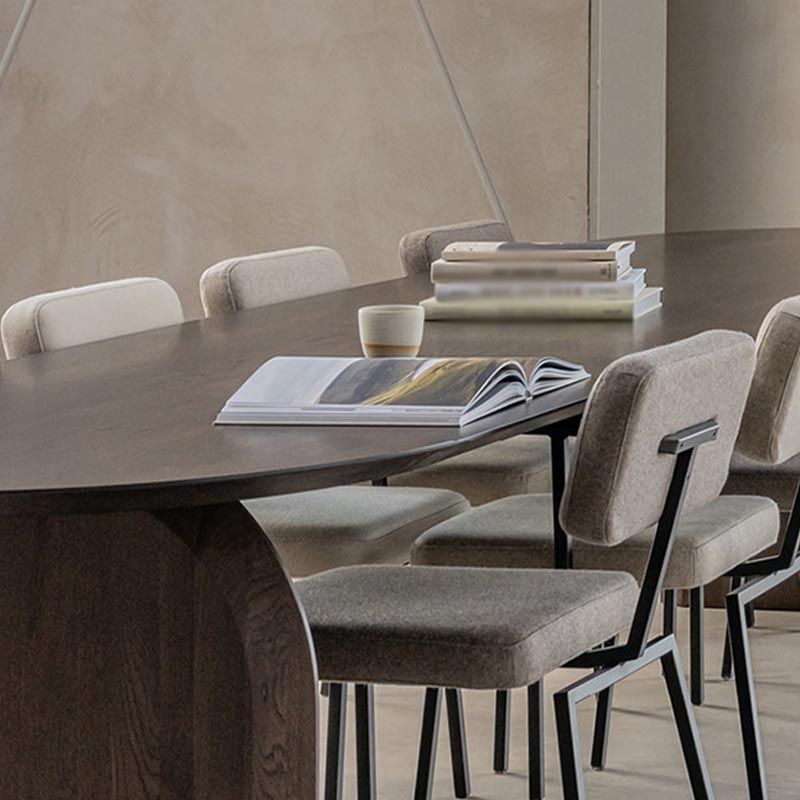 Modern Solid Wood Top Oval Dinette Table Wood Base Dining Table Clearhalo 'Dining Tables & Seating' 'Dining Tables' 'dining_table' 'furn' 'furn_dining_table' 'Furniture' 'furniture_dining_table' 'Kitchen & Dining Furniture' 'kitchen' 'kitchen_dining_table' 1200x1200_4725f2de-e09c-4200-857a-c4f56fcc27b3