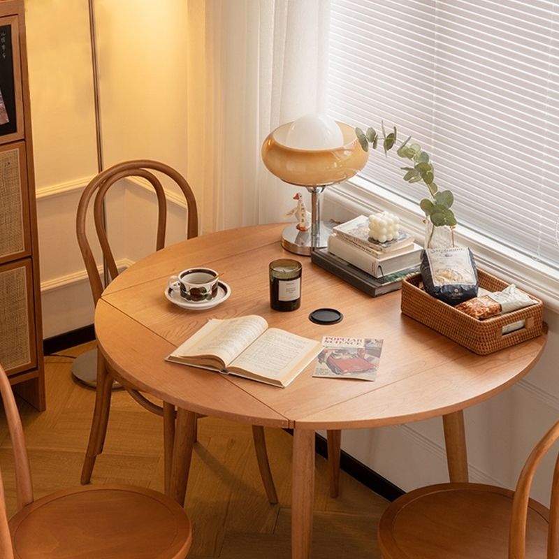 Cherry Wooden Round Table Extendable 4 Legs Square Dining Table in Nature Clearhalo ' dining_table' 'Dining Tables & Seating' 'Dining Tables' 'furn' 'furn_dining_table' 'Furniture' 'furniture_dining_table' 'Kitchen & Dining Furniture' 'kitchen&dining_furn' 'kitchen' 'kitchen_dining_table' 1200x1200_472771ec-1bef-4797-918c-578a2c21424e