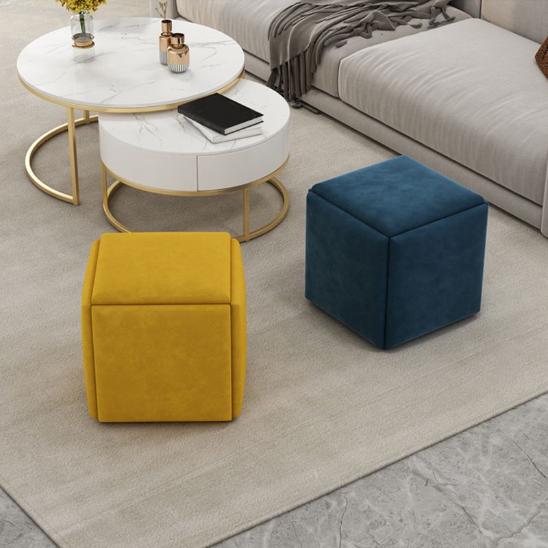 Target de terciopelo moderno Pouf Square con almacenamiento resistente a la mancha de almacenamiento otomano