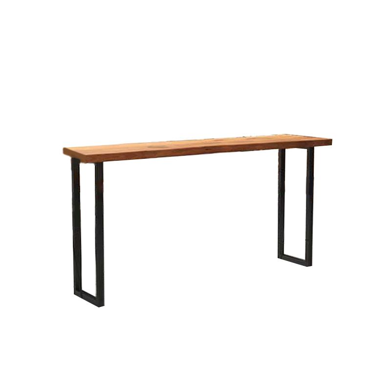 Modern Bar-height Table Solid Wood Top Pub Table with Black Metal Base Clearhalo 'Bar Furniture' 'Bar Tables' 'bar_tables' 'furn' 'furn_bar_tables' 'Furniture' 'Kitchen & Dining Furniture' 1200x1200_4729e05f-fccc-4ed7-9d3f-5183d66e6138