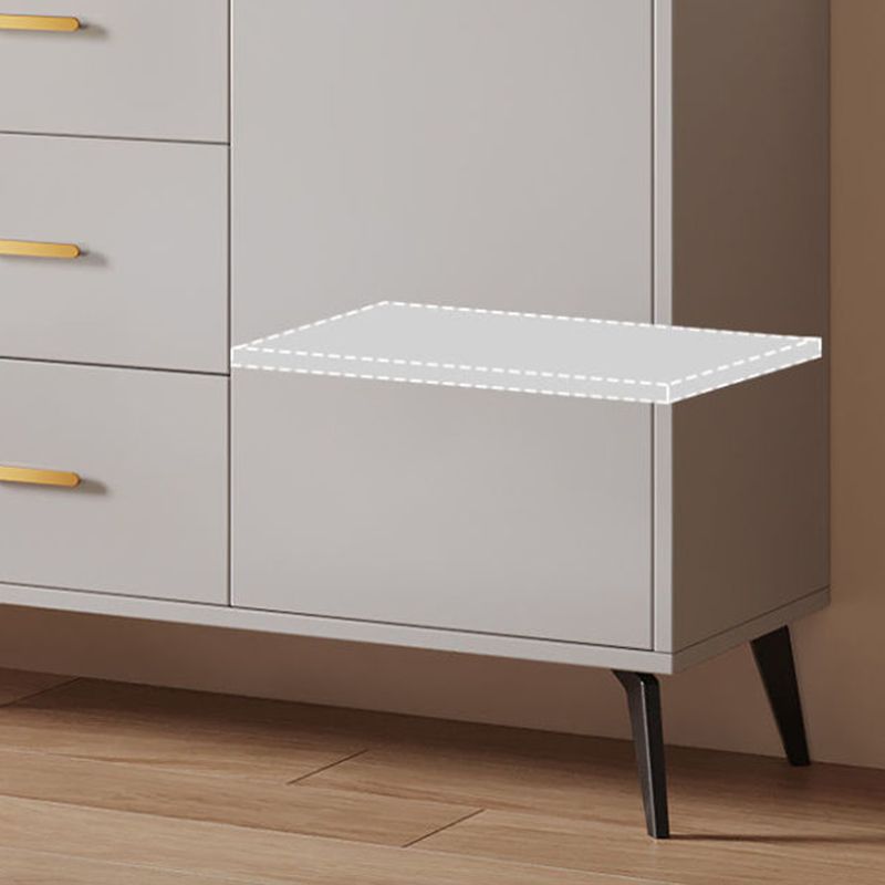 Server delle porte in vetro in stile tavolo a buffet in legno con armadi e cassetti