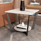 Cross Table Base Design Black Metal Base Marble Table Top Square Side Table