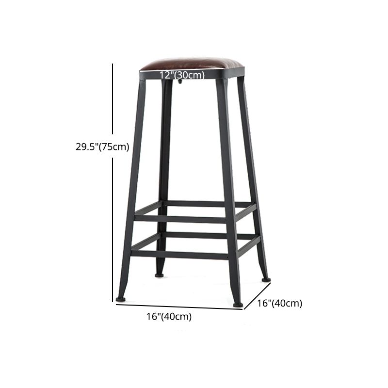 Industrial Footrest Armless Barstool Leather Stackable Coffee Shop Stool Clearhalo 'Bar Furniture' 'Bar Stools' 'bar_stools' 'furn' 'furn_bar_stools' 'Furniture' 'furniture_bar_stools' 'Kitchen & Dining Furniture' 1200x1200_472e5bd6-39d3-4c2d-aa12-df20ae2c4f12