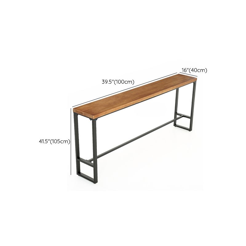 Eettafel op schraagbasis, industriële massief houten bartafel voor bistro