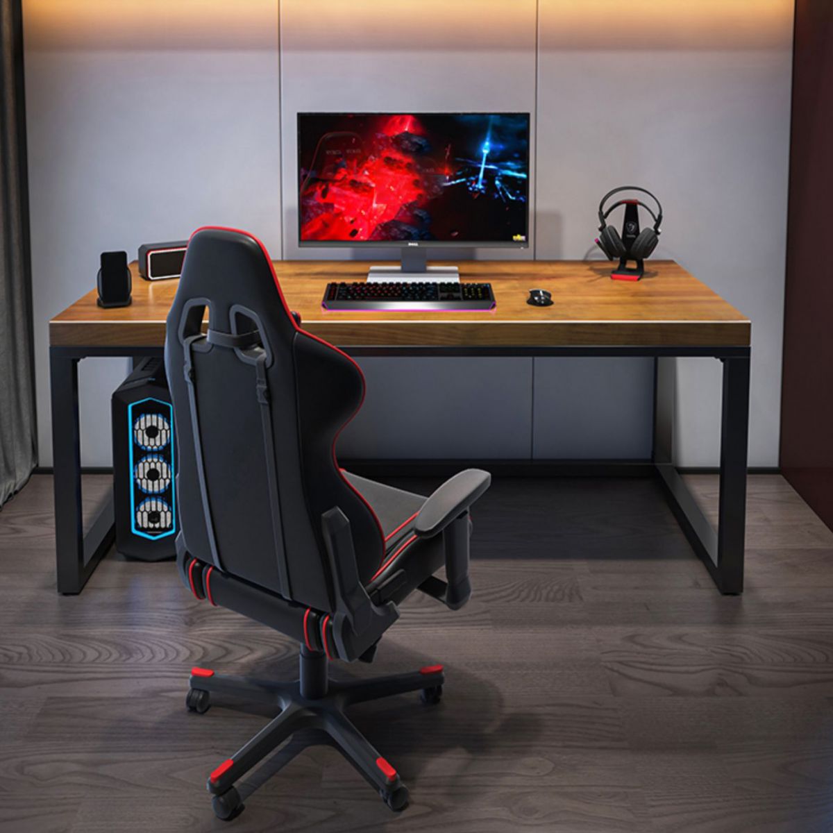 Rectangular Writing Desk Modern Writing Desk with Metal Legs Clearhalo 'furn' 'furn_office_desk' 'Furniture' 'Office Desks' 'Office Furniture' 'office_desk' 1200x1200_472efc2c-0919-4415-b656-c98db9e21b0e