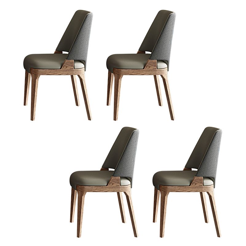 Contemporary Tempered Glass Top Dining Room Set 4 Legs Base for Kitchen