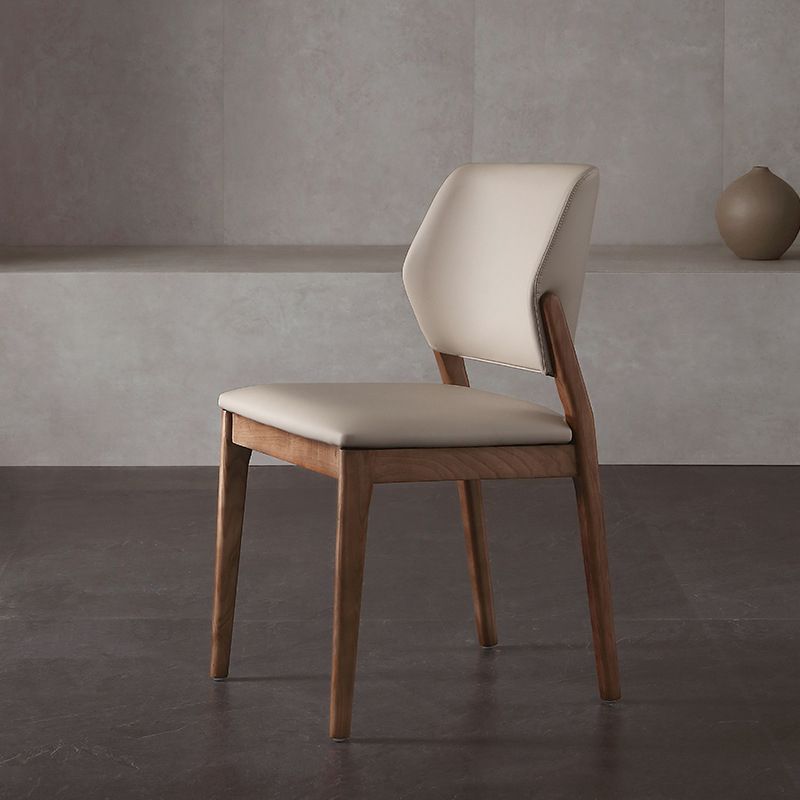 Solid Wood Contemporary Dining Chair Open Back Indoor Side Chair