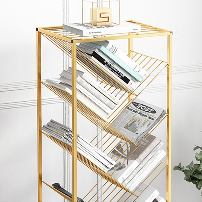 Metal Vertical Geometric Bookcase Contemporary Style Closed Back Shelf Clearhalo 'Bookcases' 'furn' 'furn_bookcases' 'Furniture' 'Office Furniture' 1200x1200_47326f17-7862-4979-86ea-14007c68acb7