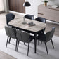 Simplicity Round Dining Room Table Sintered Stone Table with 4 Black Legs Clearhalo ' dining_table' 'Dining Tables & Seating' 'Dining Tables' 'furn' 'furn_dining_table' 'Furniture' 'furniture_dining_table' 'Kitchen & Dining Furniture' 'kitchen&dining_furn' 'kitchen' 'kitchen_dining_table' 1200x1200_47330a1c-e6b0-48fd-a0cd-19b54a0c86df