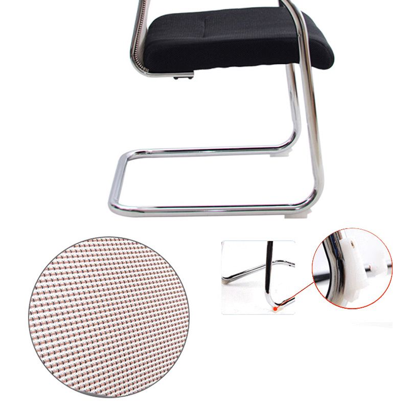 Président de conférence moderne à armes fixes Metal No Wheels Conference Chair