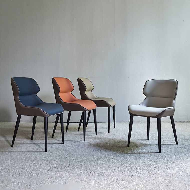 Contemporary Metal Dining Room Chairs Wingback Armless Chair for Home Use Clearhalo ' kitchen&dining_furn' 'Dining Chairs' 'Dining Tables & Seating' 'dining_chair' 'furn' 'furn_dining_chair' 'Furniture' 'furniture_dining_chair' 'Kitchen & Dining Furniture' 'kitchen' 1200x1200_4735b598-5696-40cb-9130-aa2e92ef2ee7