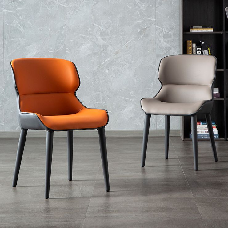 Inicio Silla lateral moderna del ala de la ala Matte Sillas de comedor de cuero falso