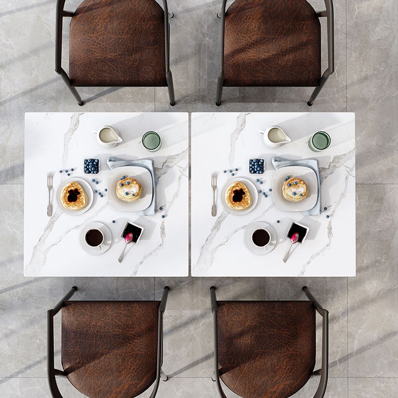 Table à manger carrée industrielle en métal