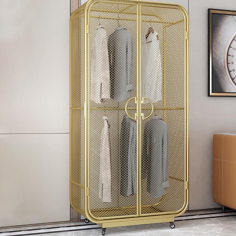 Industrial Style Wardrobe Bedroom Metal Wardrobe Closet with 2 Doors Clearhalo 'Armoires & Wardrobes' 'armoires_wardrobes' 'Bedroom Furniture' 'furn' 'furn_armoires_wardrobes' 'Furniture' 1200x1200_4739d3f3-2edd-4ad7-b0d0-e890d7782491