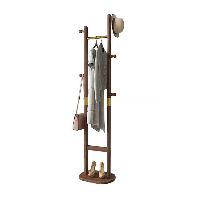 Eenvoudige stijl kleerhanger massief houten halboom met 5 haken