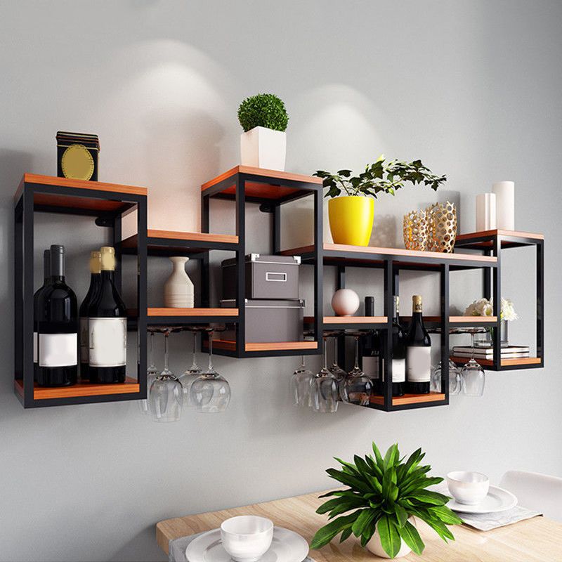 Industrielle Wandmontage Metall Weinregale 8 "W x 24" H -Weinregale für Wohnzimmer