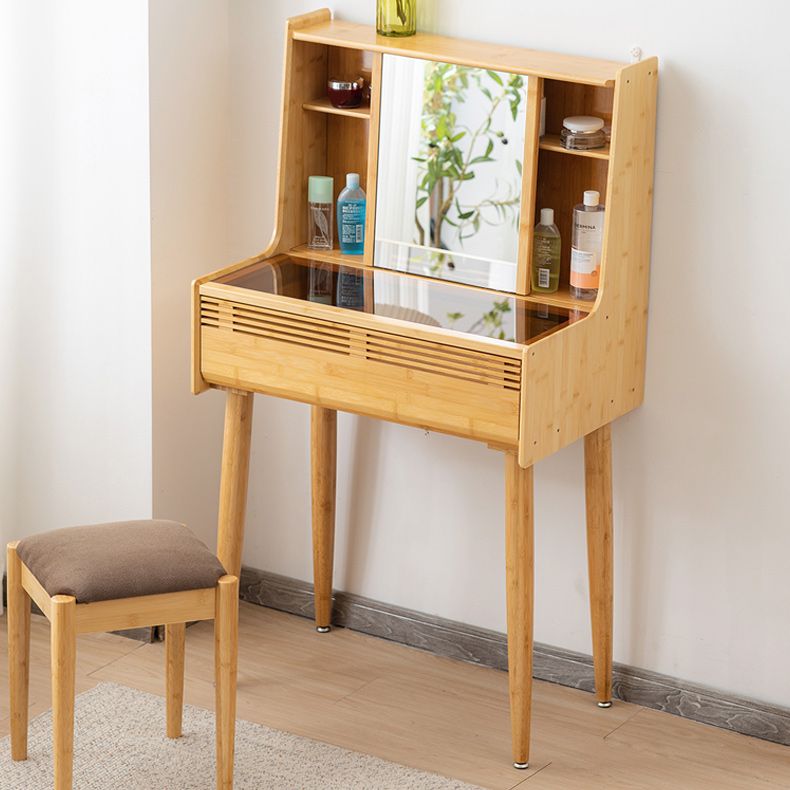Tavolo da toeletta moderno tavolo da costume in legno solido set di vanità a specchio