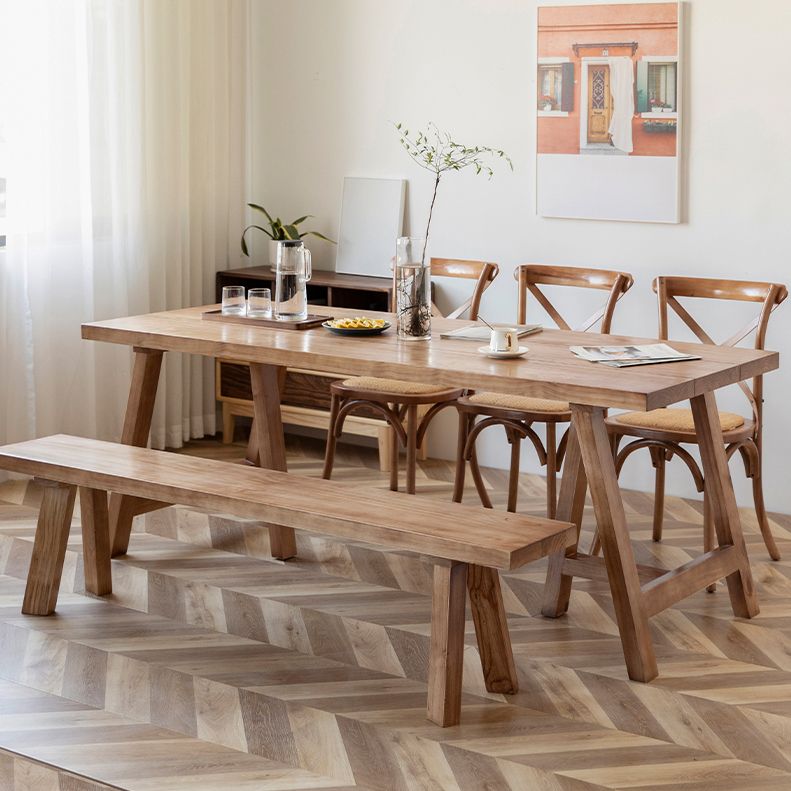 Rectangle Solid Wood Dining Table Modern Pine Table in Nature with Double Pedestal Clearhalo ' dining_table' 'Dining Tables & Seating' 'Dining Tables' 'furn' 'furn_dining_table' 'Furniture' 'furniture_dining_table' 'Kitchen & Dining Furniture' 'kitchen&dining_furn' 'kitchen' 'kitchen_dining_table' 1200x1200_473b1f54-7092-4f6f-8899-704031578389