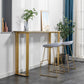 Glam Marble Counter Table with Rectangle Table Top Sled Table - 41.3" H Clearhalo 'Bar Furniture' 'Bar Tables' 'bar_tables' 'furn' 'furn_bar_tables' 'Furniture' 'furniture_bar_tables' 'Kitchen & Dining Furniture' 1200x1200_473ba36a-7f0c-41a7-aa65-2c08baab2757