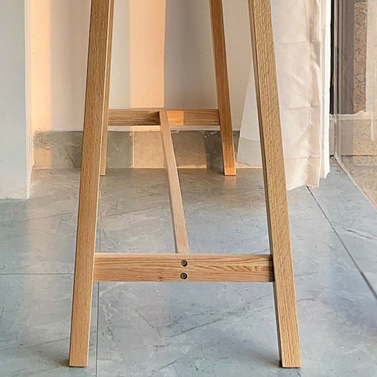 Mesa de bistro de piedra rectángulo mesa de pub moderna con marco de madera maciza