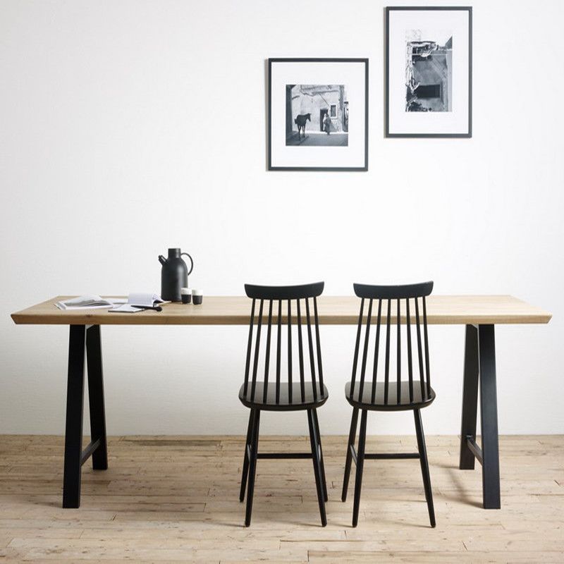 Rectangle Luxury Dining Table Double Pedestal Fixed Table with Solid Wood Clearhalo ' dining_table' 'Dining Tables & Seating' 'Dining Tables' 'furn' 'furn_dining_table' 'Furniture' 'furniture_dining_table' 'Kitchen & Dining Furniture' 'kitchen&dining_furn' 'kitchen' 'kitchen_dining_table' 1200x1200_473cd514-2214-4072-8472-1ebd4750ad40