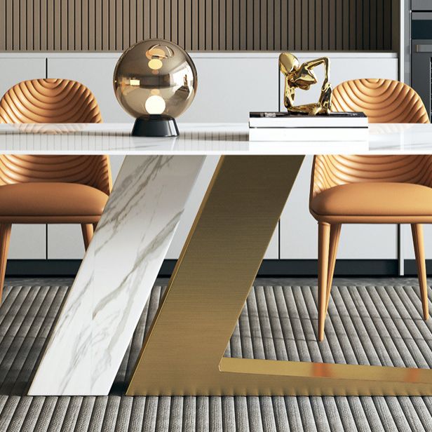 Modern Sintered Stone Top Dining Set Rectangle 1/4/5/7 Pieces Dinette Table Set Clearhalo 'Dining Room Sets' 'Dining Tables & Seating' 'dining_room_set' 'furn' 'furn_dining_room_set' 'Furniture' 'Kitchen & Dining Furniture' 1200x1200_473d6d64-2798-41d9-b8b9-9a20028b494b