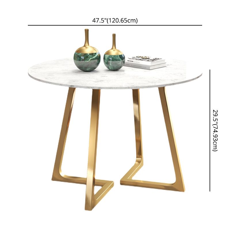 Scandinavian Round DiningRoomTableSet with Sintered Stone Dinette Set with Metal Pedestal Base Clearhalo 'Dining Room Sets' 'Dining Tables & Seating' 'dining_room_set' 'furn' 'furn_dining_room_set' 'Furniture' 'furniture_dining_room_set' 'Kitchen & Dining Furniture' 'kitchen&dining_furn' 'kitchen' 1200x1200_47412c27-ce11-4b39-b5ed-43064e647354