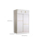 Contemporary White Wood Frame Wardrobe Freestanding Wardrobe with Soft Close Doors