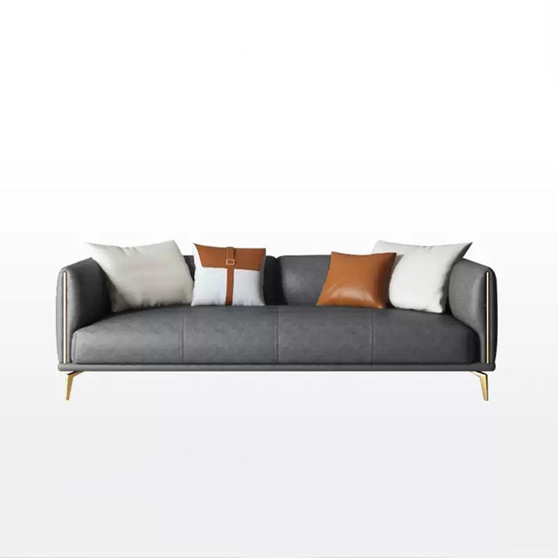 Contemporary Dark Gray Standard Sofa Faux Leather Sqaure Arm Couch Clearhalo 'furn' 'furn_sofas' 'Furniture' 'furniture_sofas' 'Living Room Furniture' 'Sofa' 'sofas' 1200x1200_4743d0b8-25d7-4448-8800-770443cfbe0c
