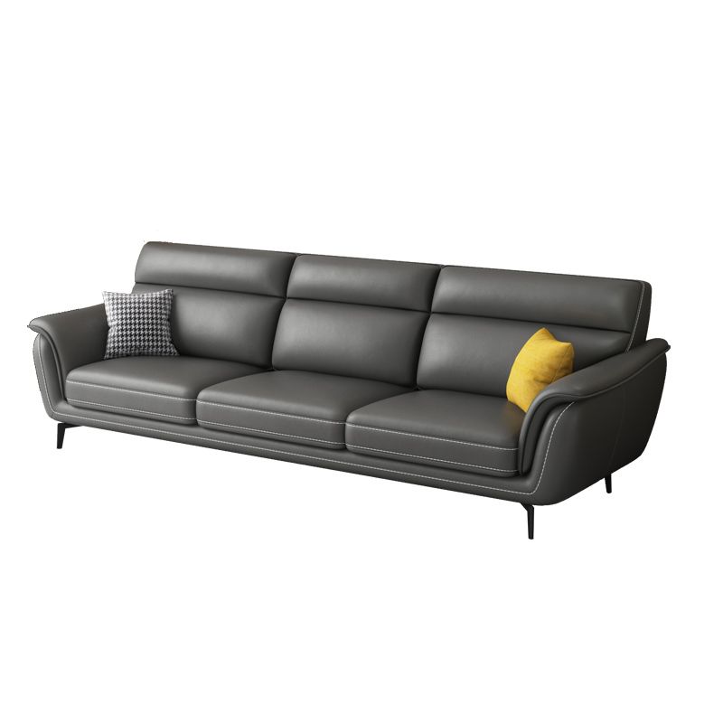 Modern Genuine Leather Sofa High Back Sectional with Pillow Top Arm Clearhalo 'furn' 'furn_sectionals' 'Furniture' 'furniture_sectionals' 'kitchen' 'kitchen_sectionals' 'Living Room Furniture' 'Sectionals' 1200x1200_4743d400-6f51-4b98-9ddc-ba842cdbf802