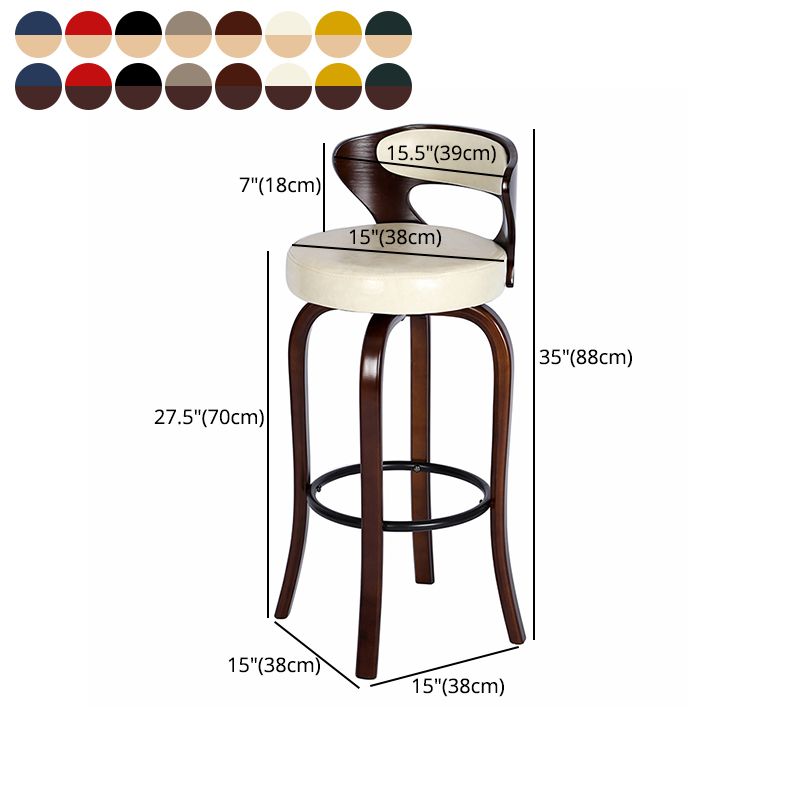 Modern Armless Backrest Counter Stool Wood Kitchen Bar Stool with Pedal and Cushion Clearhalo 'Bar Furniture' 'Bar Stools' 'bar_stools' 'furn' 'furn_bar_stools' 'furniture_bar_stools' 'Kitchen & Dining Furniture' 'kitchen&dining_furn' 'kitchen' 'kitchen_furn' Furniture' 1200x1200_4743e94b-267c-47df-940e-b07032019334