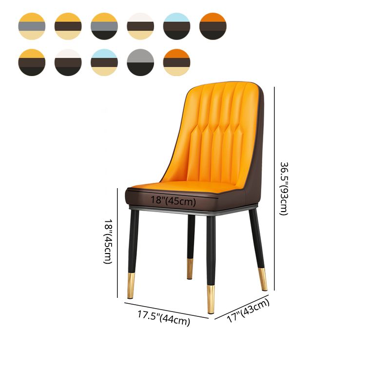 Scandinavian Home Side Chair Upholstered Parsons Back Metal Dining Room Chair Clearhalo ' kitchen&dining_furn' 'Dining Chairs' 'Dining Tables & Seating' 'dining_chair' 'furn' 'furn_dining_chair' 'Furniture' 'furniture_dining_chair' 'Kitchen & Dining Furniture' 'kitchen' 1200x1200_47445561-6346-48b8-8b82-502c7f82ce0e