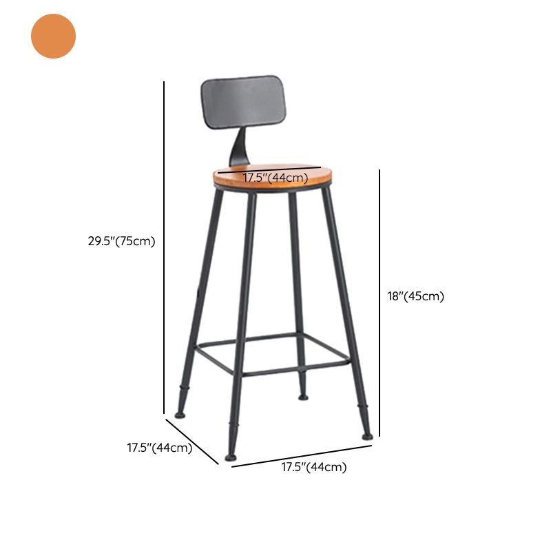 Contemporary Wood Counter Stool Living Room Bar Stool with Metal Legs Clearhalo 'Bar Furniture' 'Bar Stools' 'bar_stools' 'furn' 'furn_bar_stools' 'Furniture' 'Kitchen & Dining Furniture' 1200x1200_474476fb-7159-4227-b0df-afbf714aac5d
