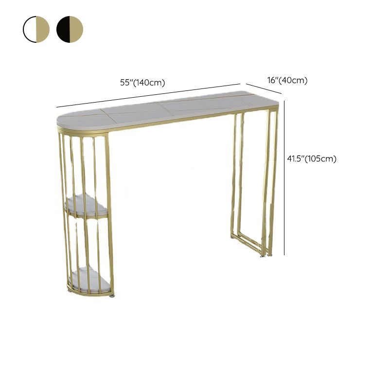 Stone Top Bar Height Table Modern Style Bistro Pub Table with 2 Shelves Clearhalo 'Bar Furniture' 'Bar Tables' 'bar_tables' 'furn' 'furn_bar_tables' 'Furniture' 'Kitchen & Dining Furniture' 1200x1200_47448f48-55cd-4654-96f9-fbbf8592bcf4