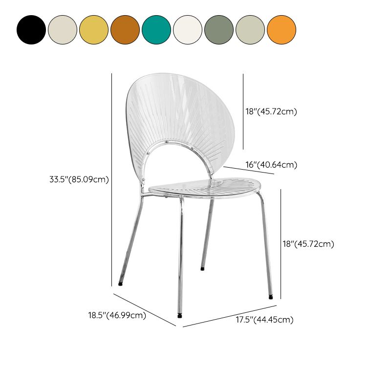 Nordic Metal Side Chair Low Back Armless Chair for Patio Use Clearhalo 'Dining Chairs' 'Dining Tables & Seating' 'dining_chair' 'furn' 'furn_dining_chair' 'Furniture' 'Kitchen & Dining Furniture' 1200x1200_4745b2ad-a95d-4fe6-8b57-78e23b8d7554