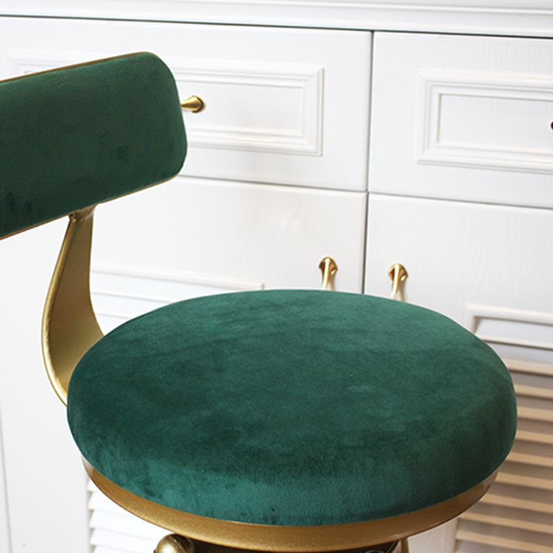 Glam Rotatable Liftable Counter Stool Iron Dessert Shop Bar Stool with Velvet Cushion Clearhalo 'Bar Furniture' 'Bar Stools' 'bar_stools' 'furn' 'furn_bar_stools' 'furniture_bar_stools' 'Kitchen & Dining Furniture' 'kitchen&dining_furn' 'kitchen' 'kitchen_furn' Furniture' 1200x1200_474600ee-5800-4341-a1a9-f8e96ff46ad0