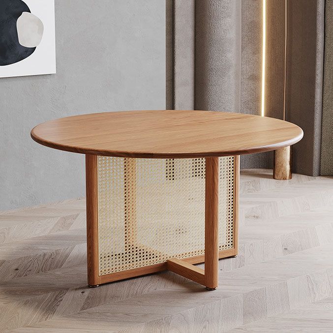 Mesa de comedor de madera maciza ovalada muebles naturales modernos con doble pedestal