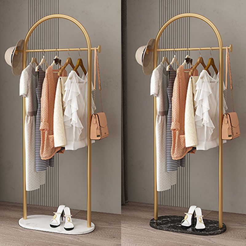 Moderne Style Coat Rack Metallic Free Standing Hooks Design Deck Rack mit Regalen