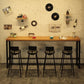 Juego de mesa de bar de madera industrial, mesa de mostrador rectangular de 1/5/9 piezas