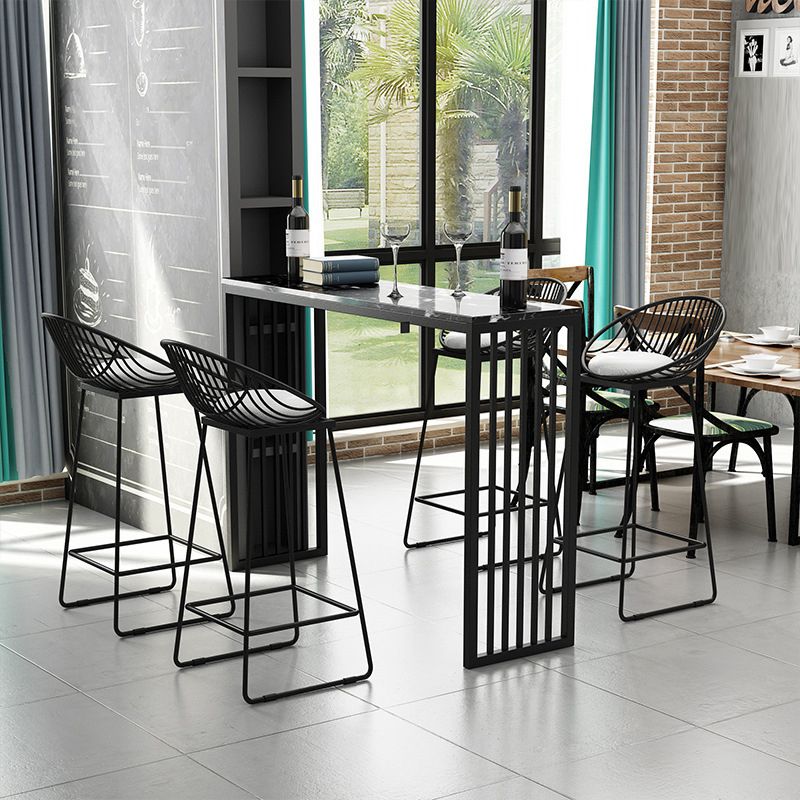 Stone Top Bar Counter Contemporary Rectangle Bar Counter with Sled Base Clearhalo 'Bar Furniture' 'Bar Tables' 'bar_tables' 'furn' 'furn_bar_tables' 'Furniture' 'furniture_bar_tables' 'Kitchen & Dining Furniture' 1200x1200_474c3858-b85d-44fa-b916-b32ab290a85a