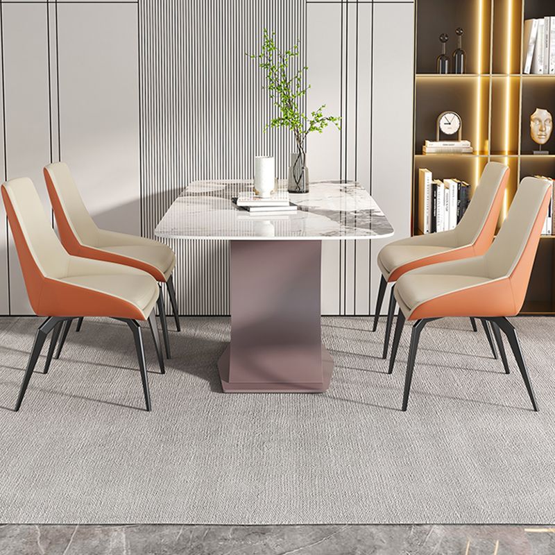 Modern Dining Chair Armless Chairs with Metal Legs for Kitchen Clearhalo 'Dining Chairs' 'Dining Tables & Seating' 'dining_chair' 'furn' 'furn_dining_chair' 'Furniture' 'furniture_dining_chair' 'Kitchen & Dining Furniture' 1200x1200_474e843a-ce04-4060-ad45-bdce227c2535