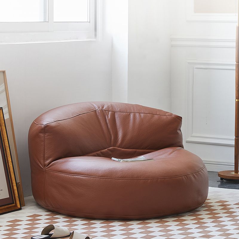 Silla de espalda fija moderna silla de cuero sintético de color sólido