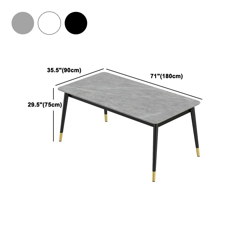 Modern Rectangle Dining Table Set 1/2/3/5/7 Pieces Dinette Set with Sintered Stone Top Clearhalo 'Dining Room Sets' 'Dining Tables & Seating' 'dining_room_set' 'furn' 'furn_dining_room_set' 'Furniture' 'Kitchen & Dining Furniture' 1200x1200_4750557f-e413-48e7-83e0-77da107578fb