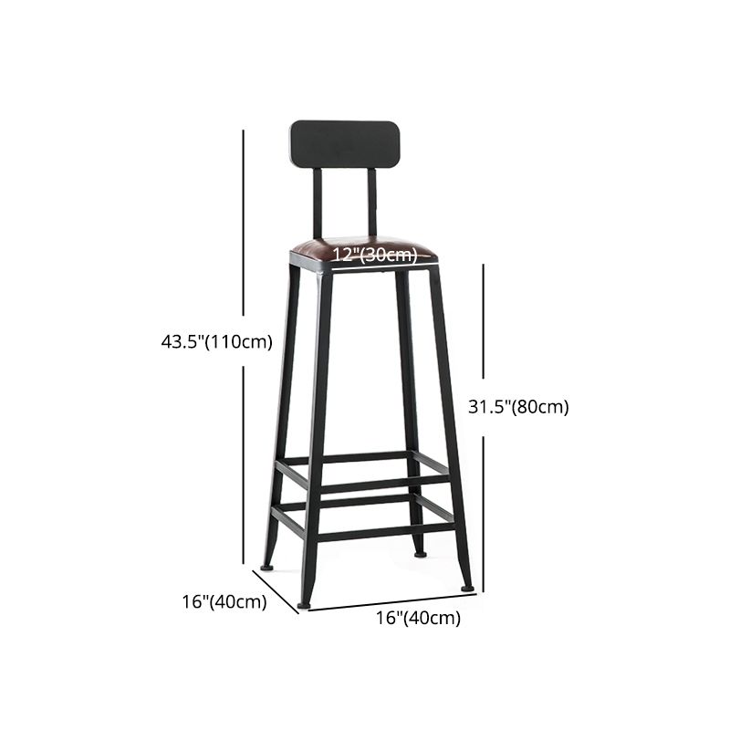 Industrial Footrest Armless Barstool Leather Stackable Coffee Shop Stool Clearhalo 'Bar Furniture' 'Bar Stools' 'bar_stools' 'furn' 'furn_bar_stools' 'Furniture' 'furniture_bar_stools' 'Kitchen & Dining Furniture' 1200x1200_4750f67a-291d-4393-a866-fbe445b93e0e