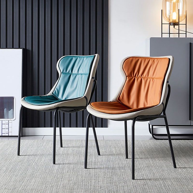 Contemporary Style Leather Dining Chairs Armless Solid Back Dining Side Chair Clearhalo ' kitchen&dining_furn' 'Dining Chairs' 'Dining Tables & Seating' 'dining_chair' 'furn' 'furn_dining_chair' 'Furniture' 'furniture_dining_chair' 'Kitchen & Dining Furniture' 'kitchen' 1200x1200_4750f8e3-fd4f-4286-bdb6-05fa7d578b74