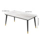 Modern Fixed Sintered Stone Dining Room Table with 4 Metallic Legs Kitchen Dining Set Clearhalo 'Dining Room Sets' 'Dining Tables & Seating' 'dining_room_set' 'furn' 'furn_dining_room_set' 'Furniture' 'furniture_dining_room_set' 'Kitchen & Dining Furniture' 'kitchen&dining_furn' 'kitchen' 1200x1200_47510429-b7bc-42d3-b2e8-d5d634ae1293