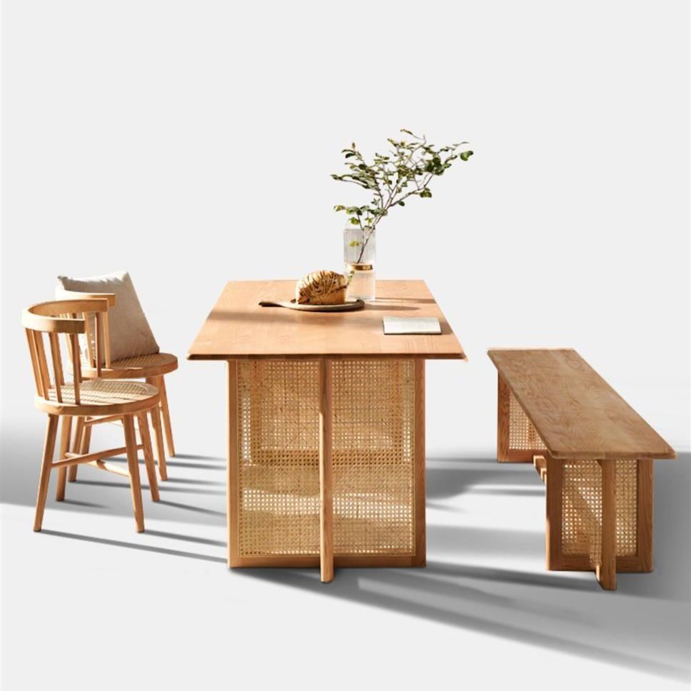 Modern Dining Set 1/2/4 Pcs Natural Solid Wood Dining Table and Chairs Clearhalo 'Dining Room Sets' 'Dining Tables & Seating' 'dining_room_set' 'furn' 'furn_dining_room_set' 'Furniture' 'Kitchen & Dining Furniture' 1200x1200_47518d27-e004-4892-914a-69a4466b3a09